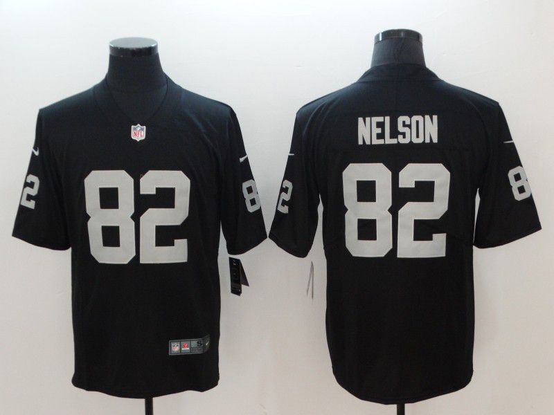 Men Oakland Raiders #82 Nelson Black two generation 2024 Nike Vapor Limited NFL Jersey style 1